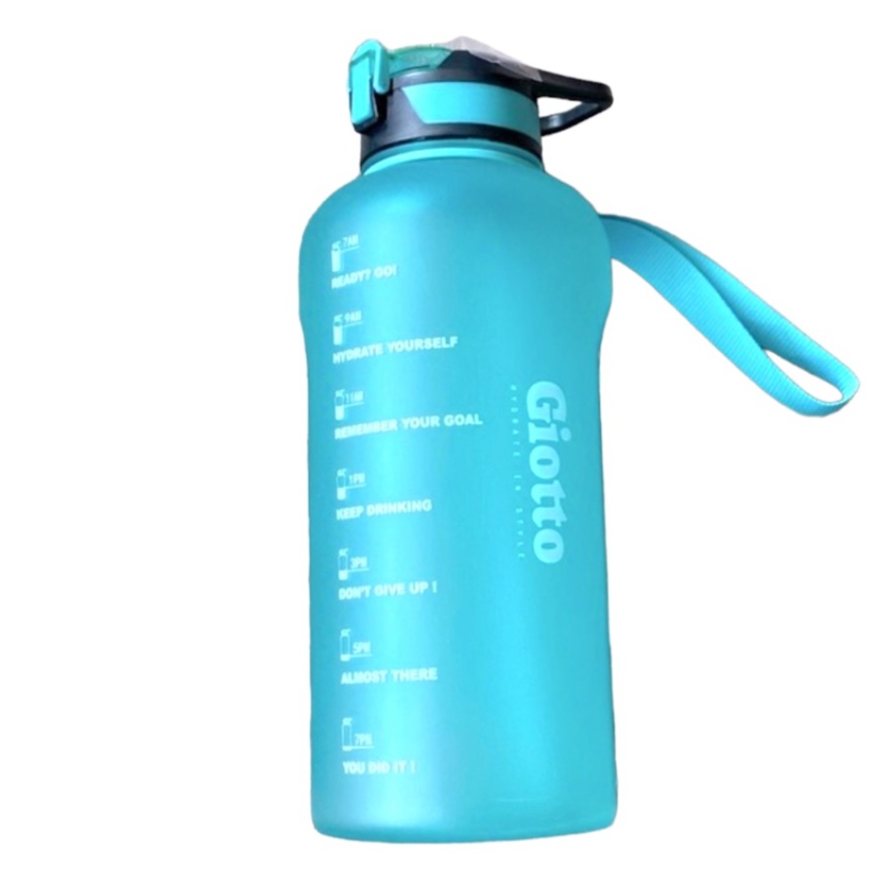 NEW! 64oz Motivational Water Bottle With Time Marker & Straw Frosted Mint Green